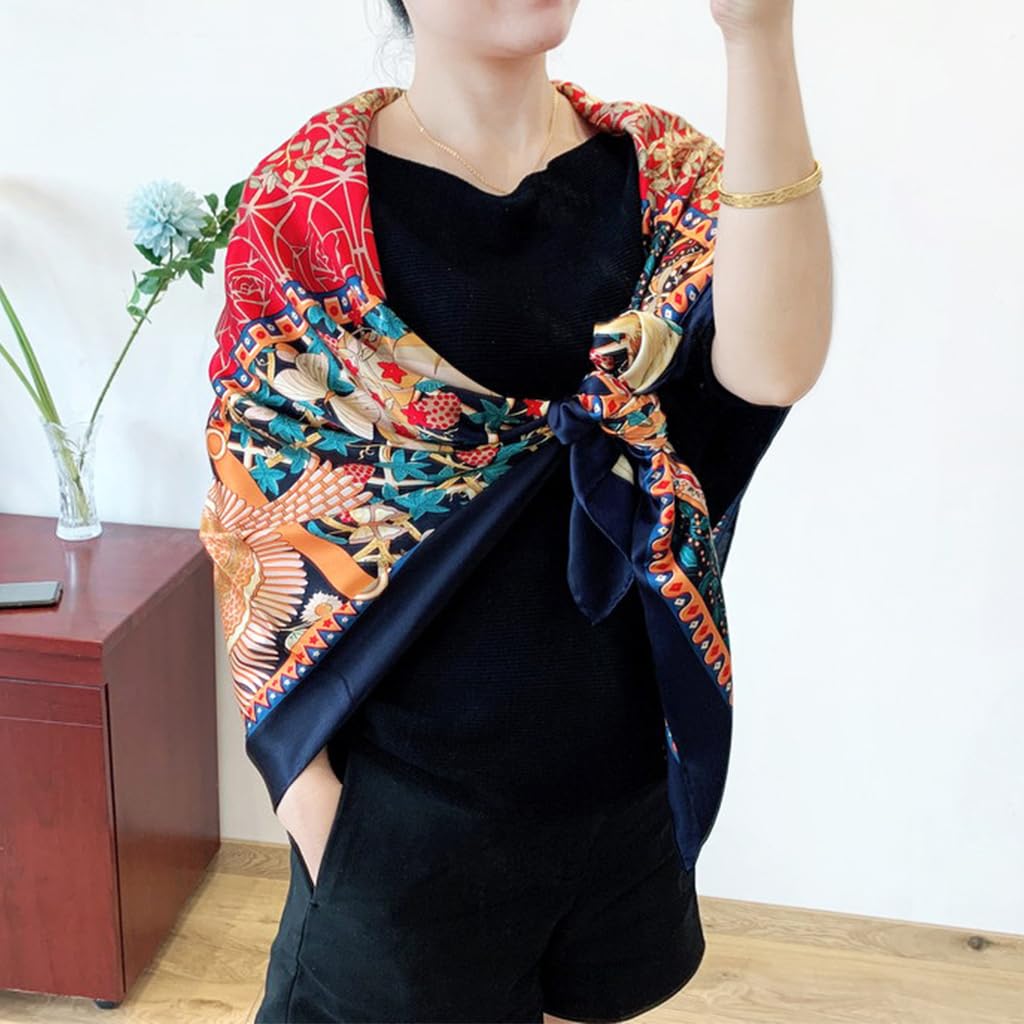 PALAY Satin Scarf for Women Square Silk Feeling Head Scarf Shawl Waps Comfy Polyester Hair Wrapping Scarves for Women Girls - 43.5¡Á43.5 In (Tree of Life Prints) PALAY Satin Scarf for Women Square Silk Feeling Head Scarf Shawl Waps Comfy Polyester Hair Wrapping Scarves for Women Girls - 43.5¡Á43.5 In (Tree of Life Prints)